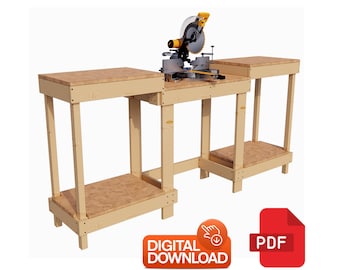 DIY Miter Saw Station Plans: Mobile Workbench with Router Table (PDF Download)