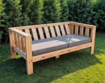 DIY 2x4 Outdoor Sofa Plans |Outdoor Seating Plans | Wooden Patio Couch Woodworking Plan (PDF Download)