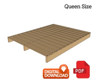 DIY Queen Platform Bed Frame Plan: Low Profile Woodworking (PDF Download)