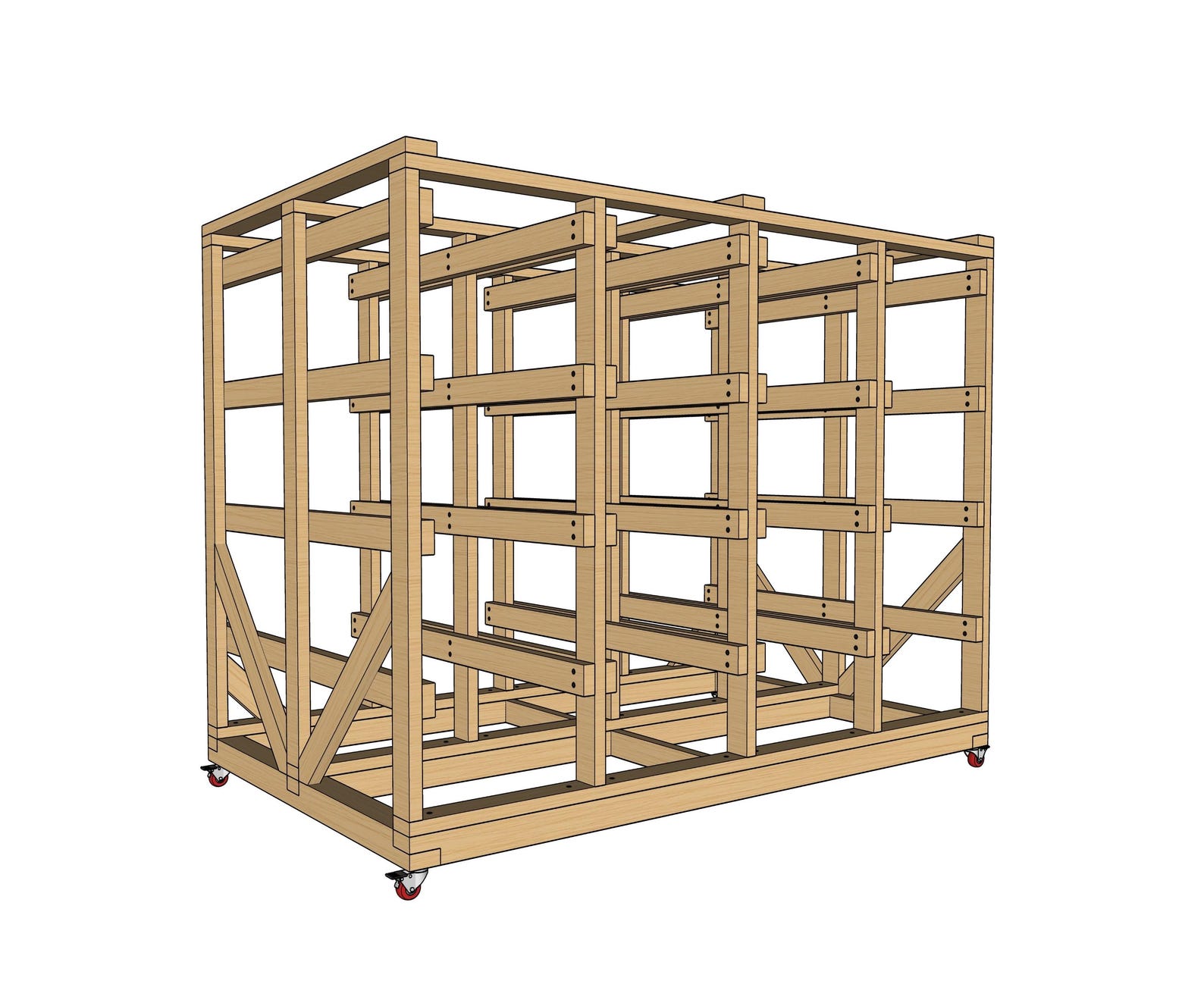 Mobile Rack Diy DIY Rolling Tote Storage Rack Plans: Mobile 32-unit System (digital PDF ...