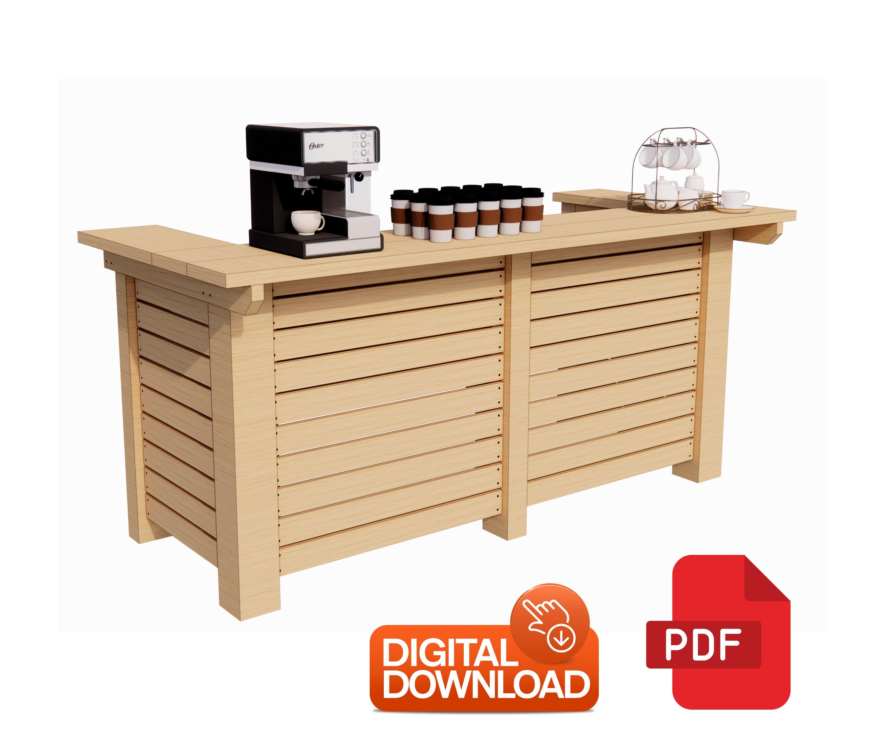 Outdoor Wooden Bar Plans: DIY Patio Furniture Build Guide (PDF Download ...