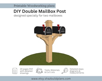 DIY Double Mailbox Post Plans: Modern Wood Design (PDF Download)