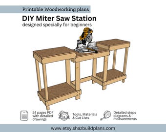 DIY Miter Saw Station Plans: Workbench with Router Table (PDF Download)
