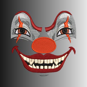 Scarry, Creepy Clown Face, Halloween Digital Machine Embroidery File