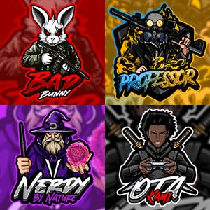 Custom Logo Design, Gaming Logo, Mascot Character Design, Esports Logo, Twitch Logo, YouTube Logo, Unique Sports Logo Design