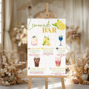 CUSTOMIZED & PRINTABLE Graduation Party Lemonade Bar Menu PNG, 5 Drink Sign Custom Class of 2025 grads Grad Drink Station Decor Personalized