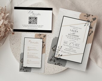 Classic Old Money Wedding Invitation Suite Template, Elegant Minimalist Invitation Set, Timeless Wedding Invite, Instant Download