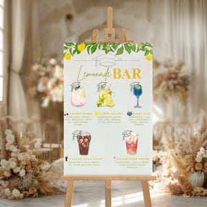 Graduation Party Lemonade Bar Menu