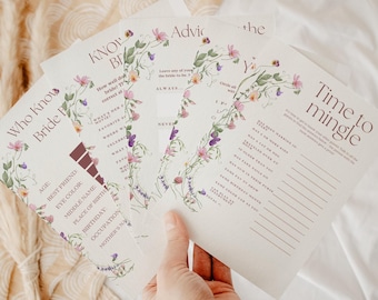 Minimalist Bridal Shower Game Bundle: Editable, Printable (Digital Download)