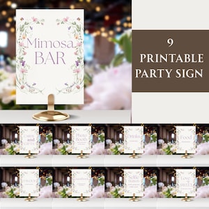 Minimalist Wedding Sign Bundle, Modern Wedding Signage Bundle, Editable Wedding Signs Canva Template, 70+ Wedding Reception Signs Set