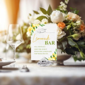 Lemonade Bar Sign Template: Customizable Drink Station Decor (Canva, Digital Download)