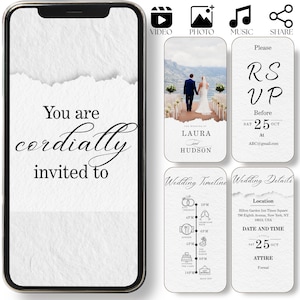 Wedding Video Invitation template Animated Wedding invitation with photo Animated Wedding Invitation Digital Invite Video Save the Date