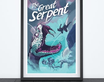 THE GREAT SERPENT Video Game Art Poster,  Gaming Poster, Prints, Gamer Room Decor, Gaming Prints, Wall Art