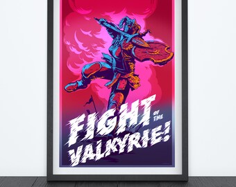 FIGHT of the VALKYRIE Video Game Poster Art, Video Game Poster, Video Game Art, Gamer Room Decor, Gaming Prints, Wall Art