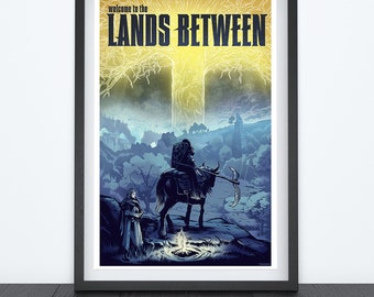 WELCOME to the LANDS BETWEEN Video Game Poster, Travel Poster, Gaming Poster, Prints, Gamer Room Decor, Gaming Prints, Wall Art