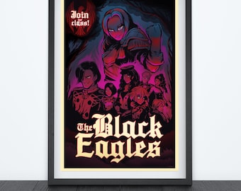 BLACK EAGLES Recruitment Poster, Video Game Poster Art, Video Game Poster, Video Game Art, Anime Art, Gaming Prints, Wall Art