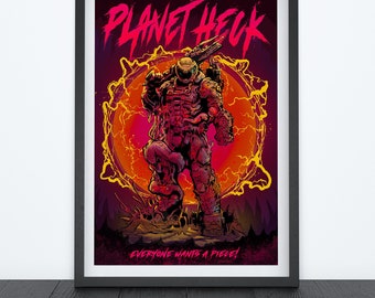 PLANET HECK, Video Game Poster, Video Game Art, Prints, Gamer Room Decor, Gaming Prints, Wall Art