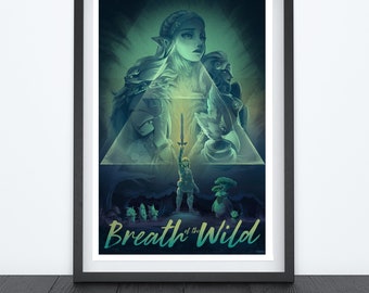 BREATH of the WILD Video Game Poster Art, Breath of the Wild, Video Game Poster, Video Game Art, Fantasy Art, Gaming Prints, Wall Art