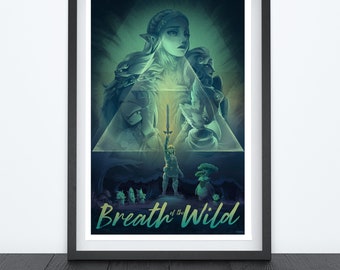 BREATH of WILD Video Game Poster Art, Breath of the Wild, Video Game Poster, Video Game Art, Fantasy Art, Gaming Prints, Wall Art