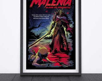 MALENIA BLADE of MIQUELLA Video Game Poster, Travel Poster, Gaming Poster, Prints, Gamer Room Decor, Gaming Prints, Wall Art