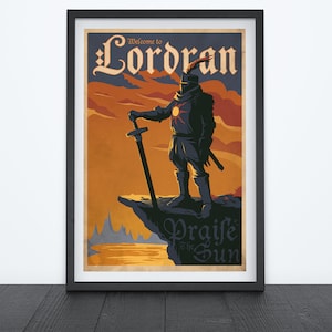 Póster de videojuego "BIENVENIDO A LORDRAN", póster de viaje, póster de videojuegos, impresiones, decoración de habitación de gamer, impresiones de videojuegos, arte mural