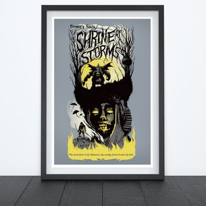 Póster de videojuego SHRINE OF STORMS, arte mural de videojuego, póster de videojuego, regalo de jugador, impresión de arte de terror, arte mural