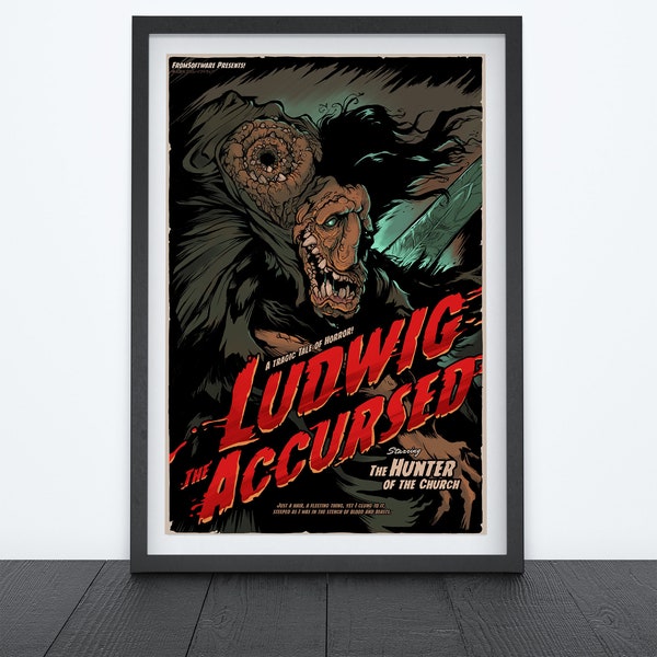 LUDWIG the ACCURSED Video Game Art Poster, Gaming Poster, Prints, Gamer Room Decor, Gaming Prints, Wall Art