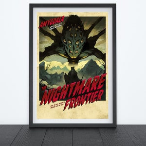 Póster de videojuego NIGHTMARE FRONTIER, arte mural de videojuegos, póster de videojuegos, regalo de jugador, póster de terror, impresiones, arte