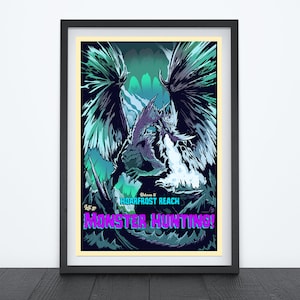 HOARFROST REACH Let&#39;s Go Monster Hunting, Video Game Poster, Video Game Art, Gaming Poster, Dorm Art