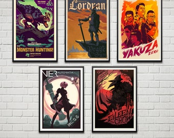 16x24" POSTER COMBO SET ~ 3-8 prints to choose, Gamer Gifts, Gaming Poster, Movie Poster, Anime Poster, Gaming Prints, Wall Art