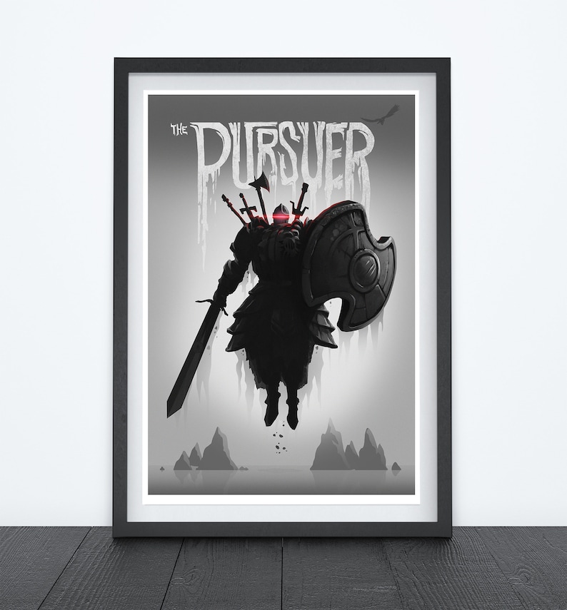 THE PURSUER Video Game Poster, Video Game Wall Art, Video Game Poster Art, Gamer Gift, Playstation Poster, Wall Art image 1