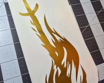 Bonfire Sword Vinyl Decal | Souls Gamer Sticker | Laptop Car Window Graphic