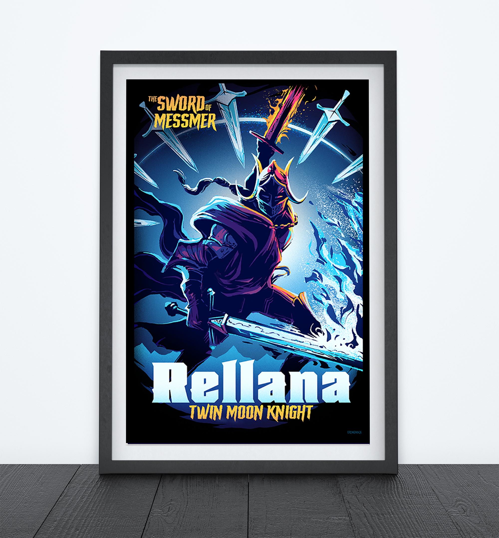 RELLANA SWORD of MESSMER Video Game Poster, Travel Poster, Gaming Poster, Prints, Gamer Room Decor, Gaming Prints, Wall Art