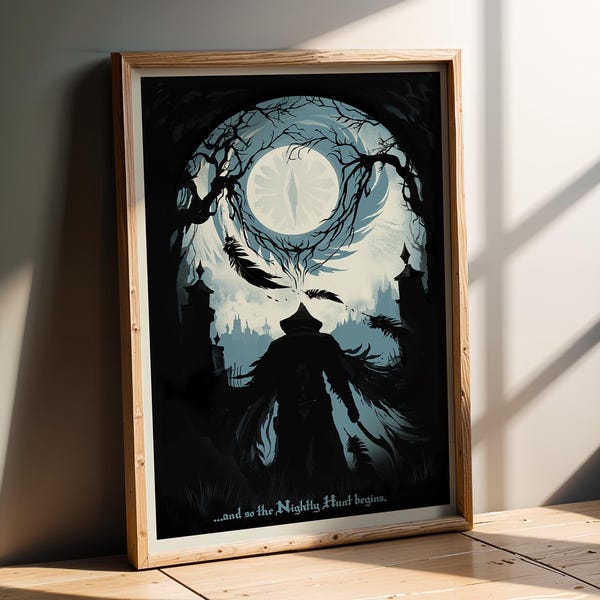 Soulsborne Nightly Hunt Art Print | Dark Fantasy Video Game Poster | Gift for Gamers
