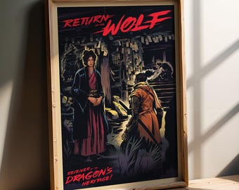 Return of the Wolf Game Art Poster | Soulsborne Gamer Gift | Gaming Room Wall Decor