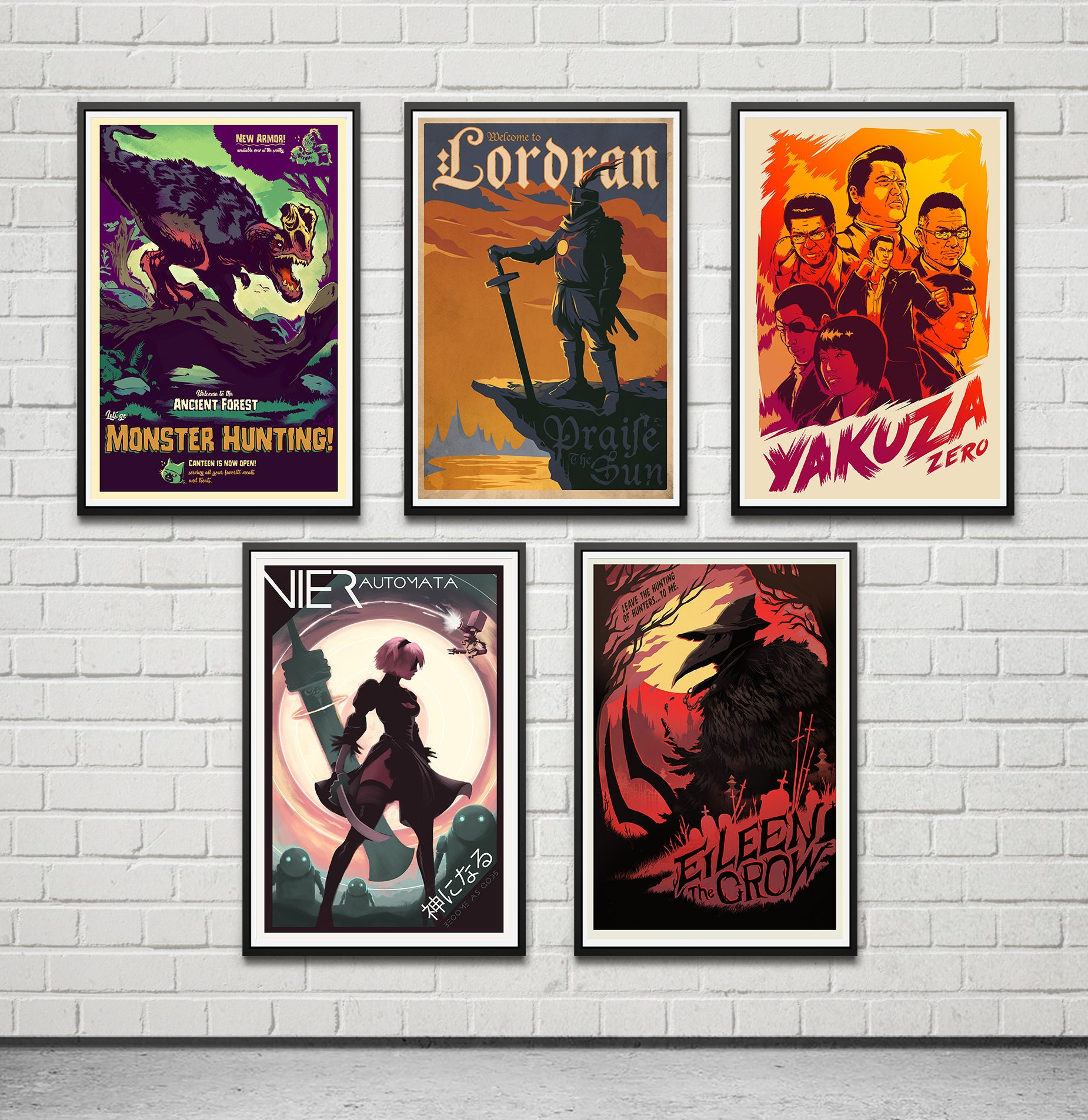  6 Video Game Poster - Printed Neon Gaming Posters