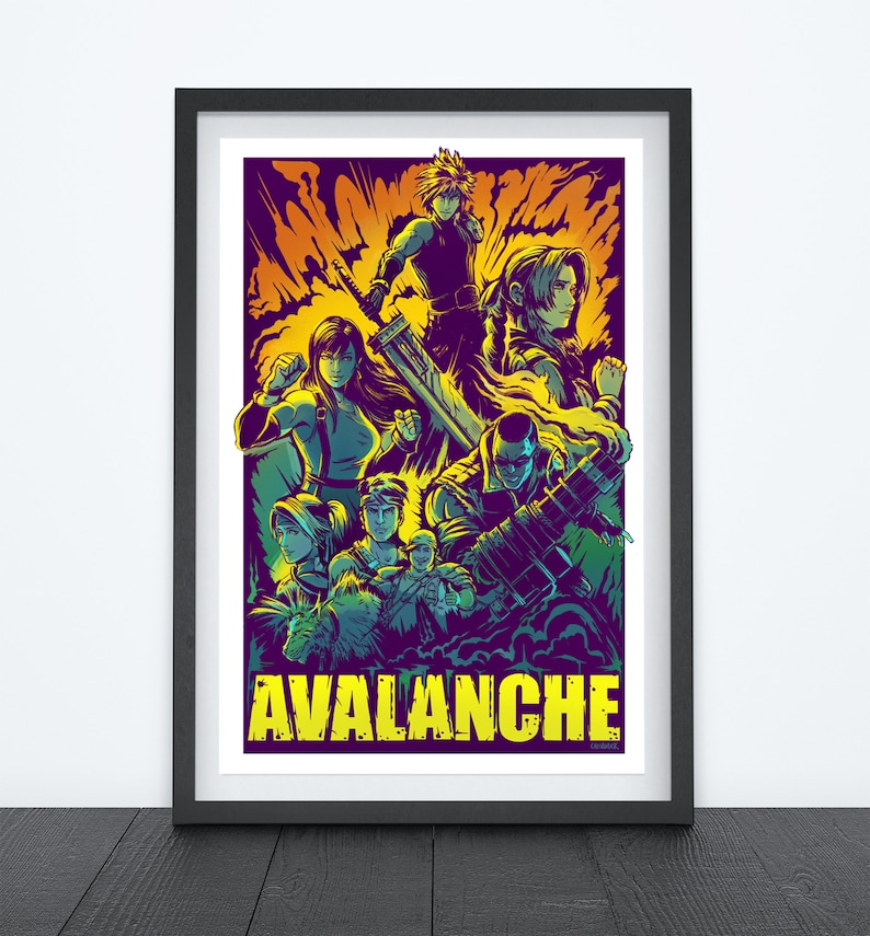 AVALANCHE Video Game Poster, Video Game Art, Prints, Gamer Room Decor, Gaming Prints, Wall Art 