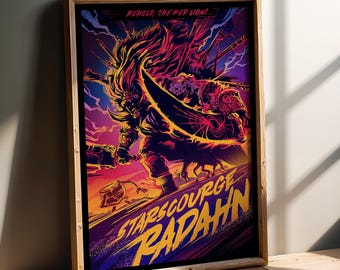 Póster de videojuego STARSCOURGE RADAHN, póster de viaje, póster de videojuegos, impresiones, decoración de habitación de gamer, impresiones de videojuegos, arte mural