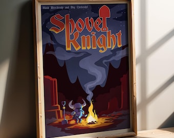 Shovel Knight Poster | Retro Indie Game Art Print | Gamer Room Decor