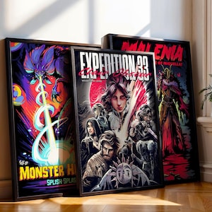 8X12" POSTER COMBO SET ~ 3-10 prints to choose, Gamer Gifts, Gaming Poster, Movie Poster, Anime Poster, Gaming Prints