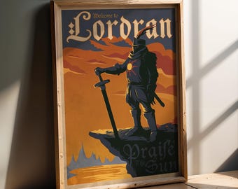 WELCOME TO LORDRAN Video Game Poster, Travel Poster, Gaming Poster, Prints, Gamer Room Decor, Gaming Prints, Wall Art