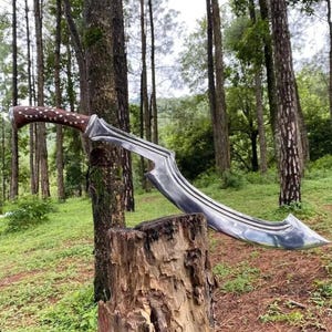 Hand Forged Khopesh Sword: 24&quot; Steel Blade, Ancient Egyptian Replica