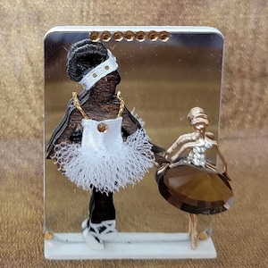 Ballerina brooch - Miniature pin - Handmade doll brooch - jewelry accessory – Collectible doll brooch - Whimsical art pin