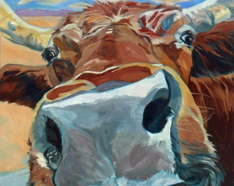 The Boy Down the Street Cow Fine Art Painting