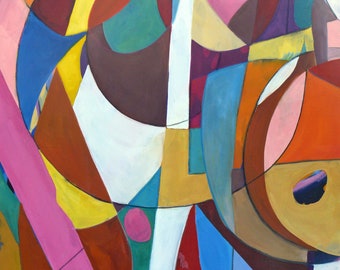 Circle Game Abstract Oil Painting