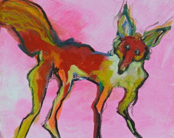 Inquiring Fox Multi Media Fine Art Painting