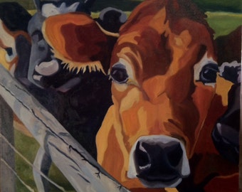 Cow Portrait Fine Art Oil Painting