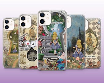 Alice in Wonderland Phone Case Fairytale Storybook Cover for iPhone 16, 15, 14, 13, 12, 11 Samsung S25, S24, S23 Pixel 9Pro XL, 8A, 8Pro