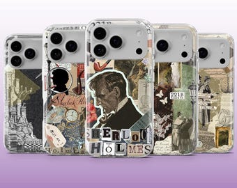 Sherlock Holmes Phone Case Detective 221B Baker Street Cover for iPhone 16, 15, 14, 13, 12, 11 Samsung S25 S24Fe, S23 Pixel 9Pro XL, 8A 8Pro