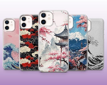 Japanese Phone Case Tokyo Japan Sakura Cover for iPhone 16, 15, 14, 13, 12 Samsung S25, S24Fe, S23, A56, A15Pixel 9Pro XL, 8A, 8Pro